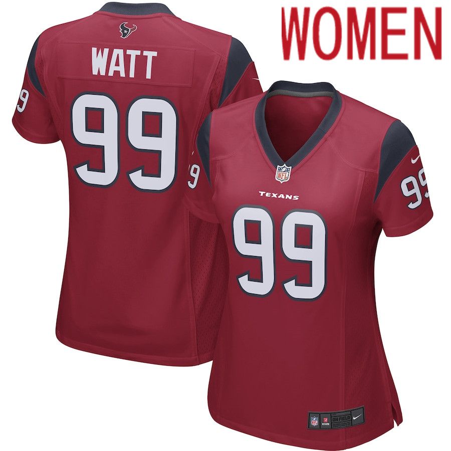 Cheap Women Houston Texans 99 J.J. Watt Red Nike Player Game NFL Jersey